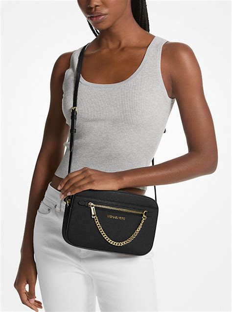 michael michael kors cindy large saffiano leather crossbody|Michael Kors jet set item.